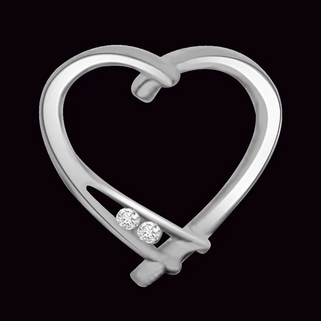 You Take My Breadth Away - Real Diamond Heart Pendant (P1080)