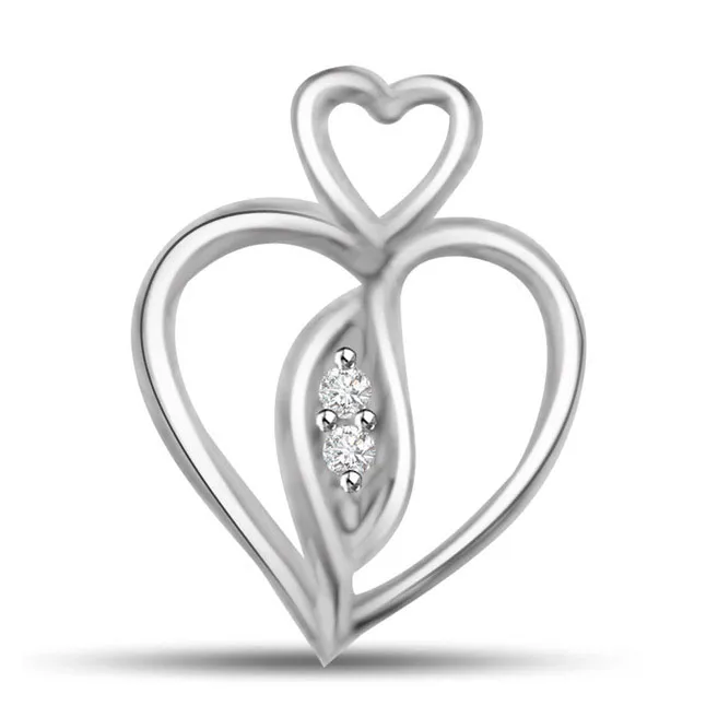 You Stir My Soul,14k Diamond Heart Gold Pendants