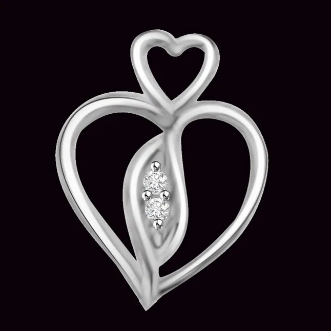 You Stir My Soul,14kt Real Diamond Heart Gold Pendant (P1081)