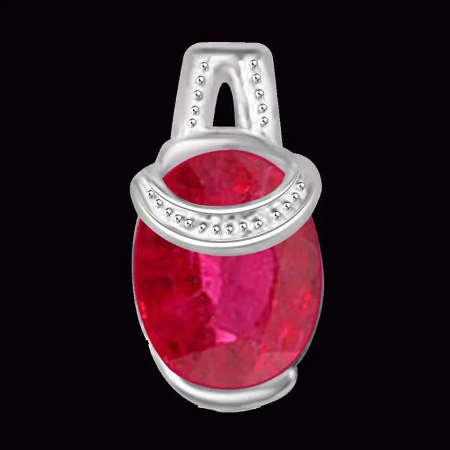 Passionate Real Ruby 1.00 TCW Beautiful Red Ruby Pendant In White Gold (P1115)