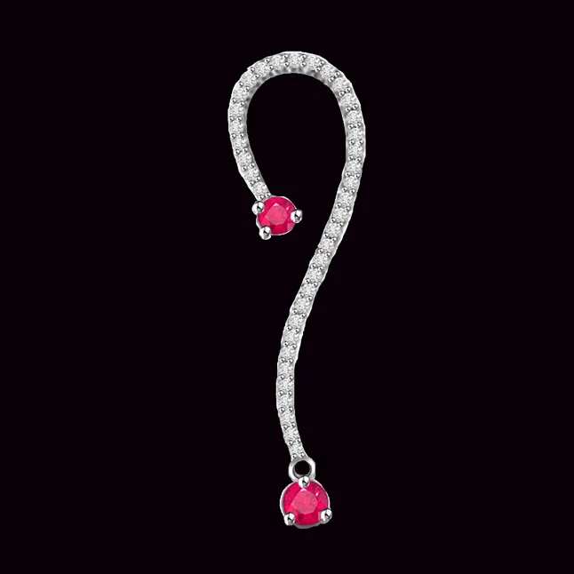 Garden Pride 0.60 TCW Real Ruby & Diamond Pendant In White Gold (P1129)