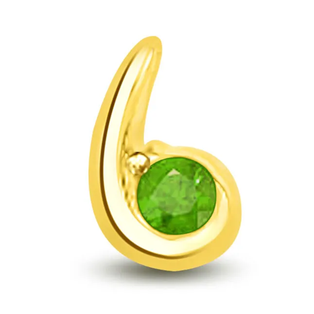 Green Desire Stunning Pendants Of Emerald In Yellow Gold -Emerald Gold Pendants