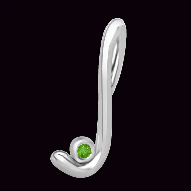 Stunning Soft Beauty Emerald Pendant In 14kt White Gold