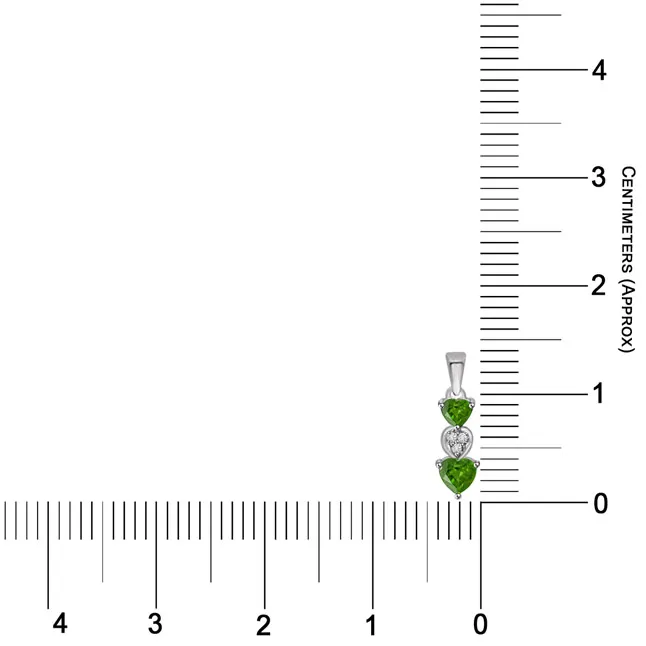 Real Emerald Coverleaf 0.445 TCW Heart Shaped Emerald And Diamond Pendant (P1161)