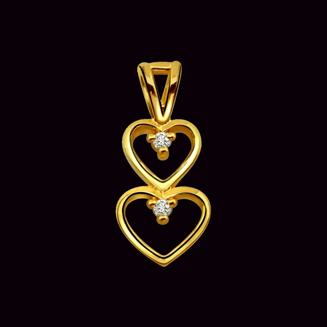 For My Love Real Diamond Pendant in 18kt Yellow Gold (P116)