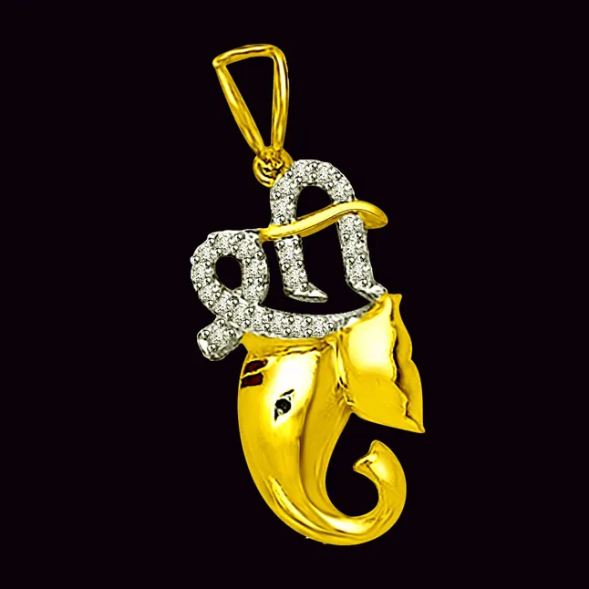 Ganesha - God of Creativity - Real Diamond Pendant (P1220)