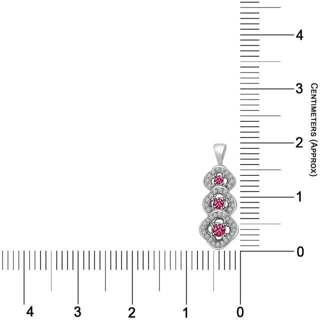 Raspberry Delight - Real Diamond & Tourmaline Pendant (P1240)