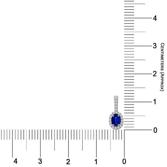 Sapphire Fantasy : Real Diamond & Blue Sapphire White Gold Long Solitaire Pendant (P1263)