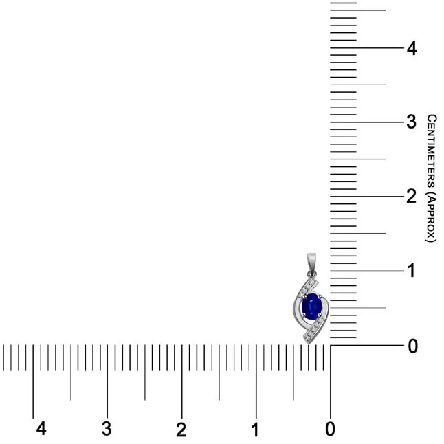 Surrounded By Love:Blue Oval Sapphire & Diamond 14kt White Gold Pendants