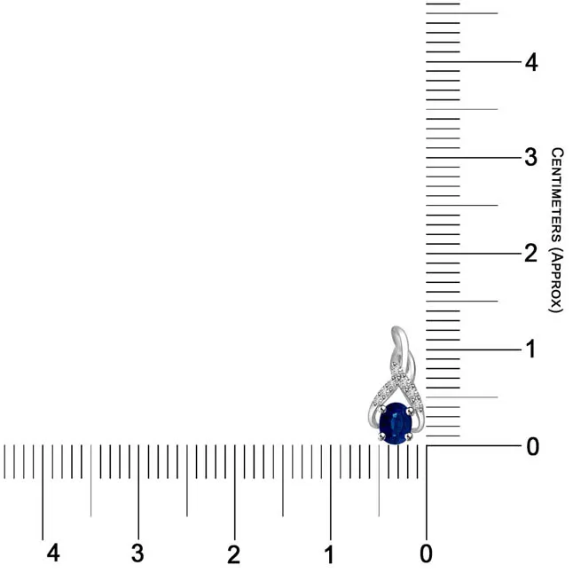 Ocean Precious Blue Treasure 0.28cts Real Oval Blue Sapphire & Diamond Pendant For Your Lovely Lady (P1310)