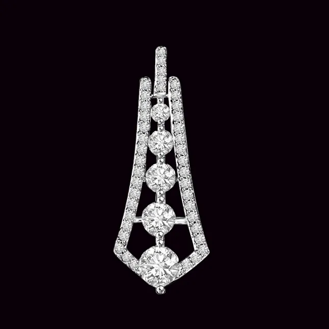 Star Studded Beauty 0.50cts Real Clean White Diamond 14kt White Gold Fancy Shaped Pendant (P1322)