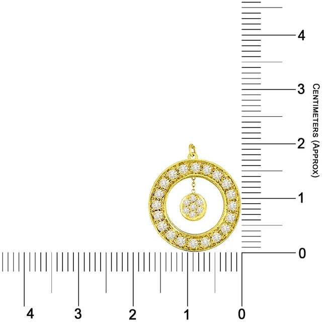 Golden World 0.67ct Diamond Flower In Round Diamond Wheel 18kt Yellow Gold Pendants For Her -Designer Pendants
