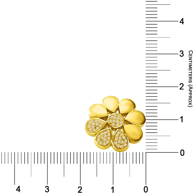 Flower Shining with Real Diamond – Luxurious 18K Gold Pendant (P1328)