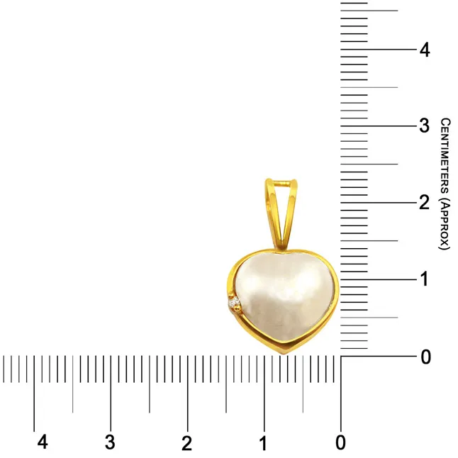 White Chocolate Heart Shape Diamond Pendants