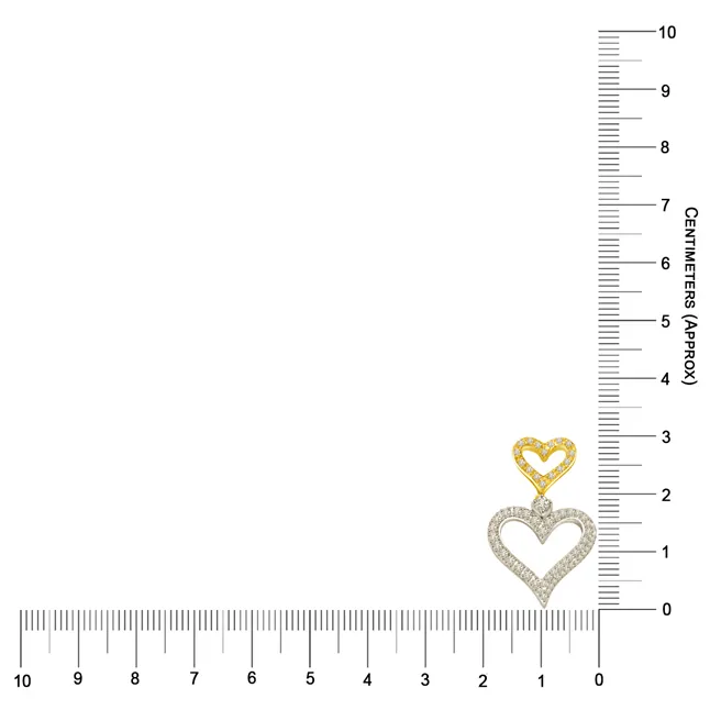 My Heart Is Beating : Two Tone Heart Shape Diamond Pendanat