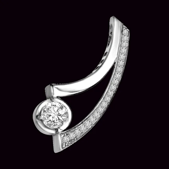 Victorious Diamond : 0.21cts 14kt White Gold Real Diamond Pendant (P1337)