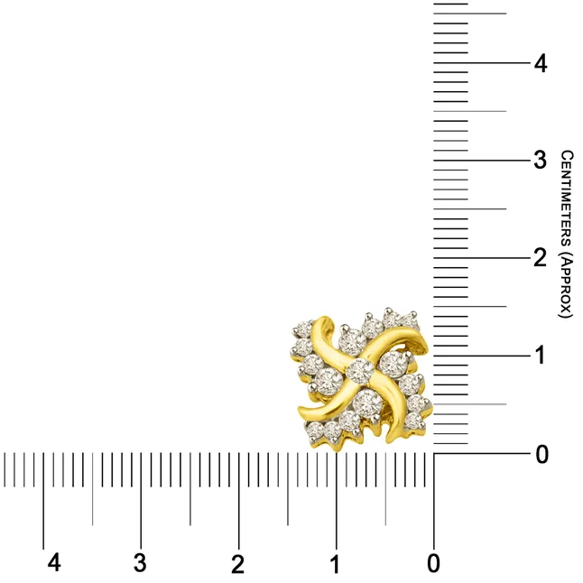 Diamond Swastika : A Pious Symbol For Puja 18kt Real Diamond Pendant (P1341)