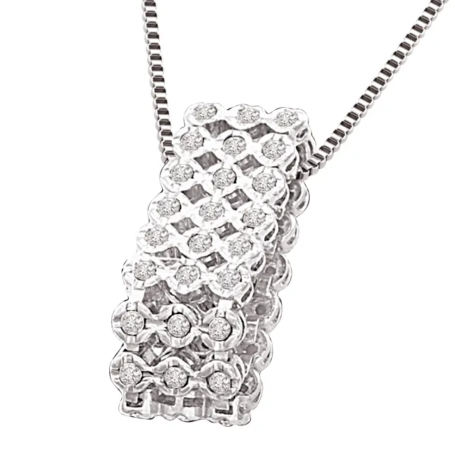 Bouquet of Diamonds 0.36cts White Gold Real Diamond In A Sieve Beautiful New Design Pendant For Her (P1344)