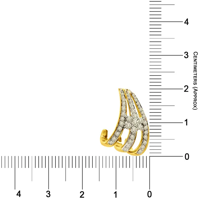 Shinning Flower 0.43ct 3 Row With A Diamond Flower 18kt Yellow Gold Pendants For Her -Designer Pendants