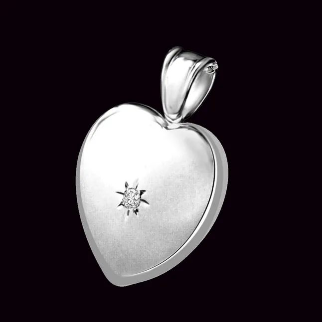 Elegant & Stylish Real Diamond Heart White Gold Pendant For Your Sweetheart (P1352)