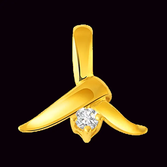 Diamond A loving touch - Real Diamond Solitaire Pendant (P13)