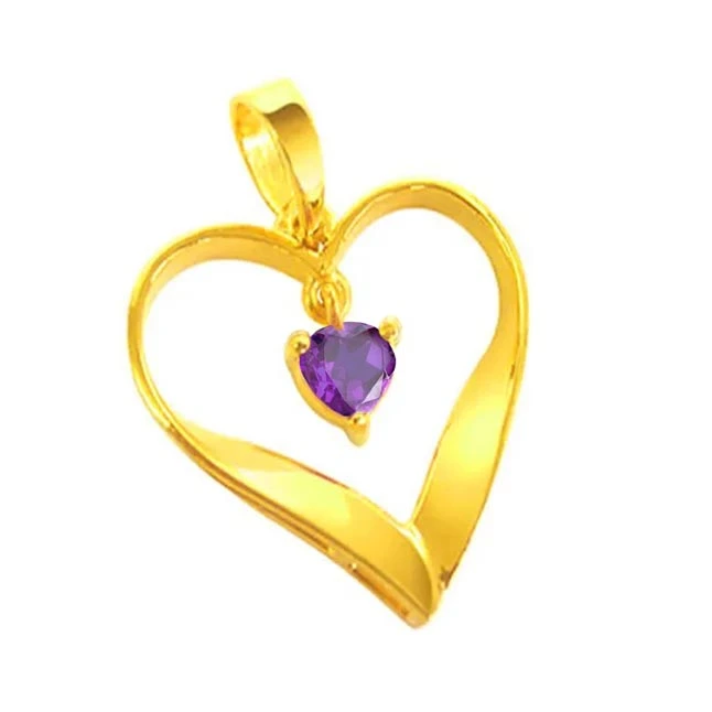 Purple Passion: Heartfelt Amethyst Pendant (P1401)