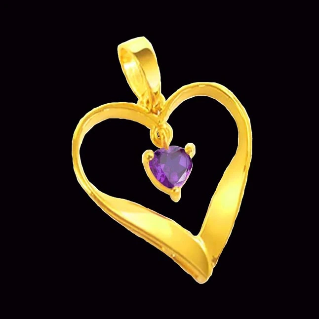 Purple Passion: Heartfelt Amethyst Pendant (P1401)