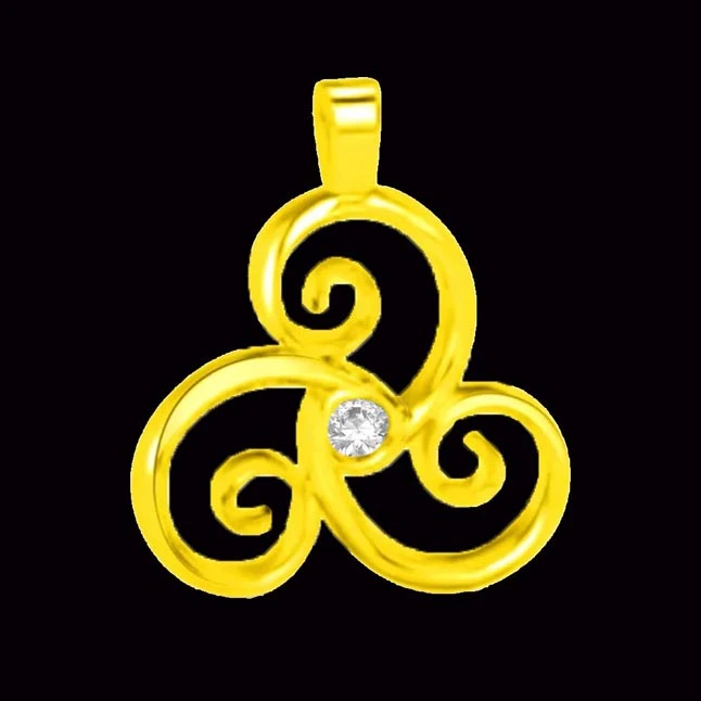 Sunlit Blossom: Flowery Diamond Pendant in 18kt Yellow Gold (P1402)