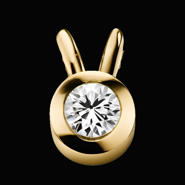 0.2cts Solitaire Real Diamond Pendant in 18kt Yellow Gold (P1415)