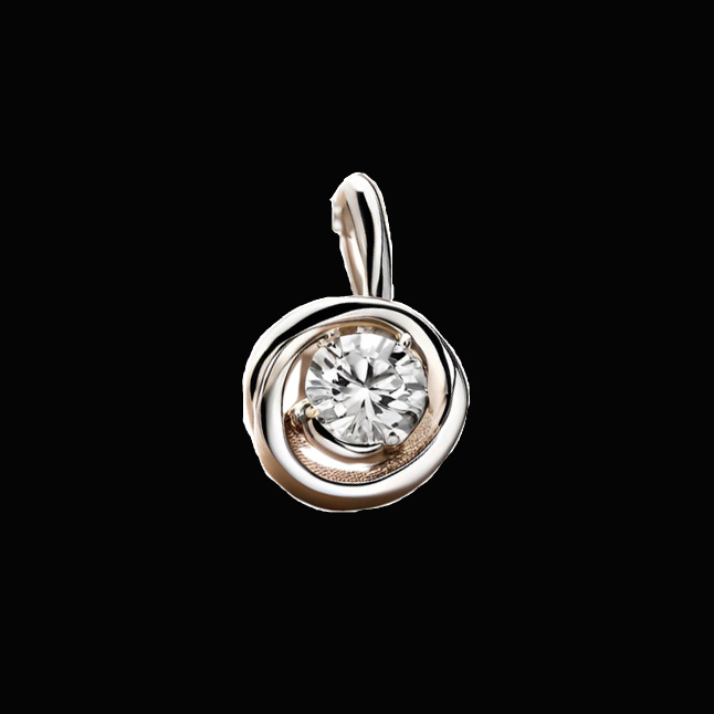 0.15cts Solitaire Real Diamond Pendant in 14kt White Gold (P1416)