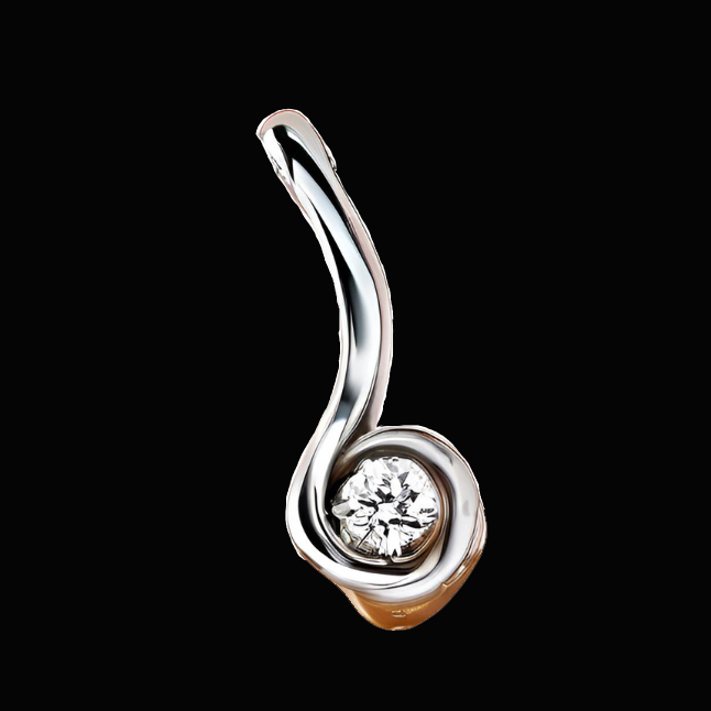 0.05 cts Solitaire Real Diamond Pendant in 14kt White Gold (P1419)