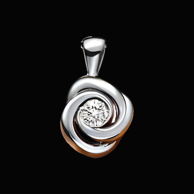 0.07 cts Solitaire Real Diamond Pendant in 14kt White Gold (P1421)