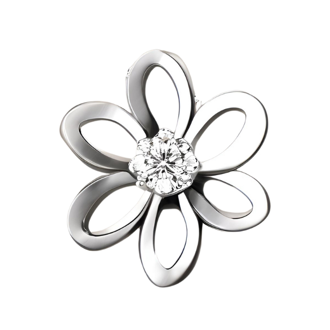 0.04 cts Solitaire Real Diamond Pendant in 14kt White Gold (P1423)