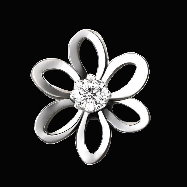 0.04 cts Solitaire Real Diamond Pendant in 14kt White Gold (P1423)