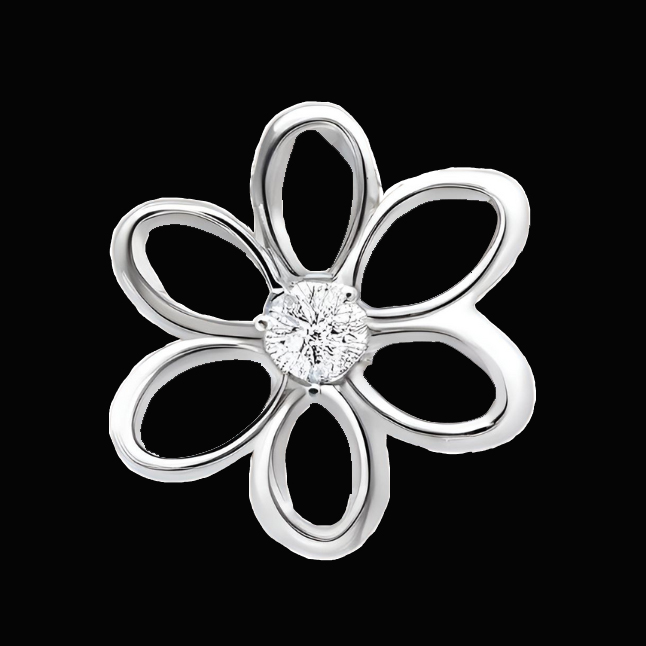 0.04 cts Solitaire Real Diamond Pendant in 14kt White Gold (P1424)
