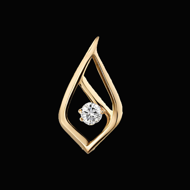 0.05 cts Solitaire Real Diamond Pendant in 18kt Yellow Gold (P1428)