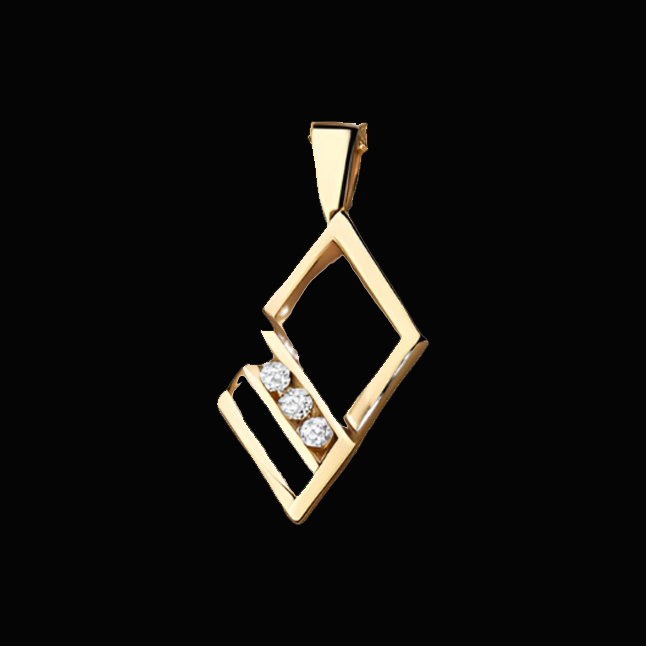 0.09 cts Solitaire Real Diamond Pendant in 18kt Yellow Gold (P1429)