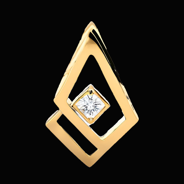 0.06 cts Solitaire Real Diamond Pendant in 18kt Yellow Gold (P1431)