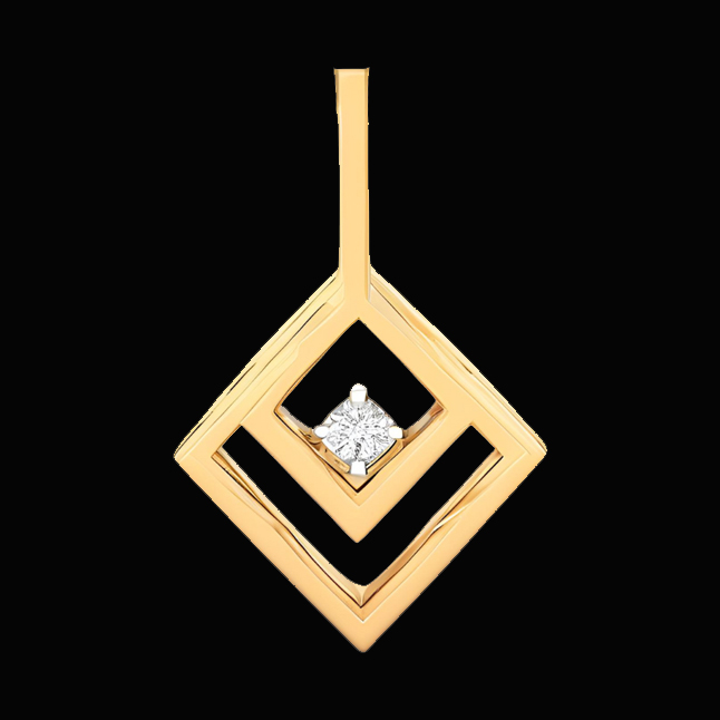 0.05 cts Solitaire Real Diamond Pendant in 18kt Yellow Gold (P1432)