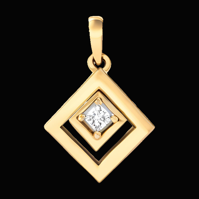 0.04 cts Solitaire Real Diamond Pendant in 18kt Yellow Gold (P1433)