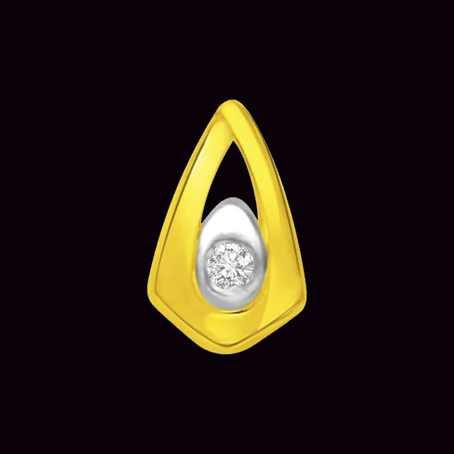 0.05ct Two-Tone Drop Pendant – Elegance That Speaks Volumes (P1445)