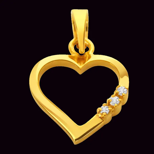 Have a Heart - Real Diamond & 18kt Yellow Gold Pendant (P144)