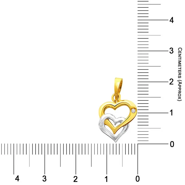 Forever Connected: Real Diamond & 18kt Gold Twin Heart Pendant (P148)