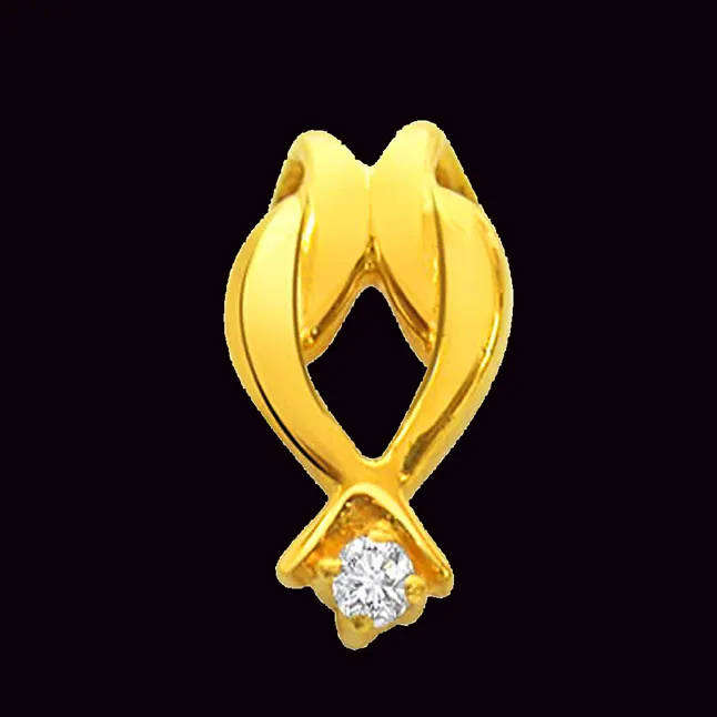 Mocha Magic - Real Diamond & 18kt Yellow Gold Pendant (P158)