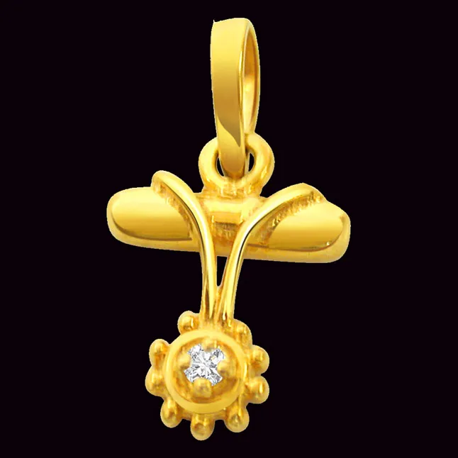 Flirt n Fun - Real Diamond & 18kt Yellow Gold Pendant (P160)