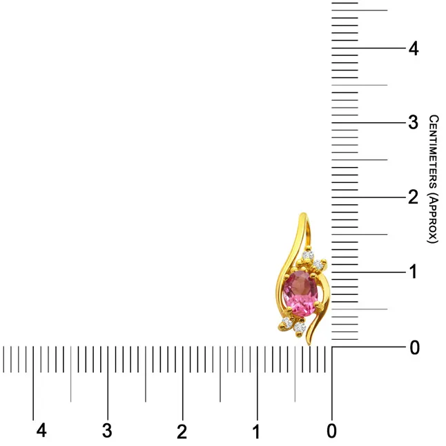 Pink Petals - Real Diamond & Pink Tourmaline Pendant (P176)