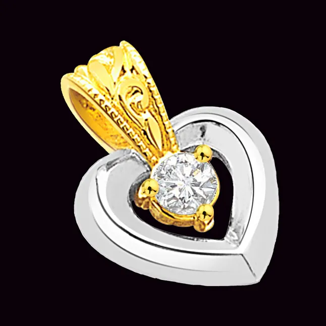 Royal Romance - Real Diamond Heart Shaped Pendant (P187)