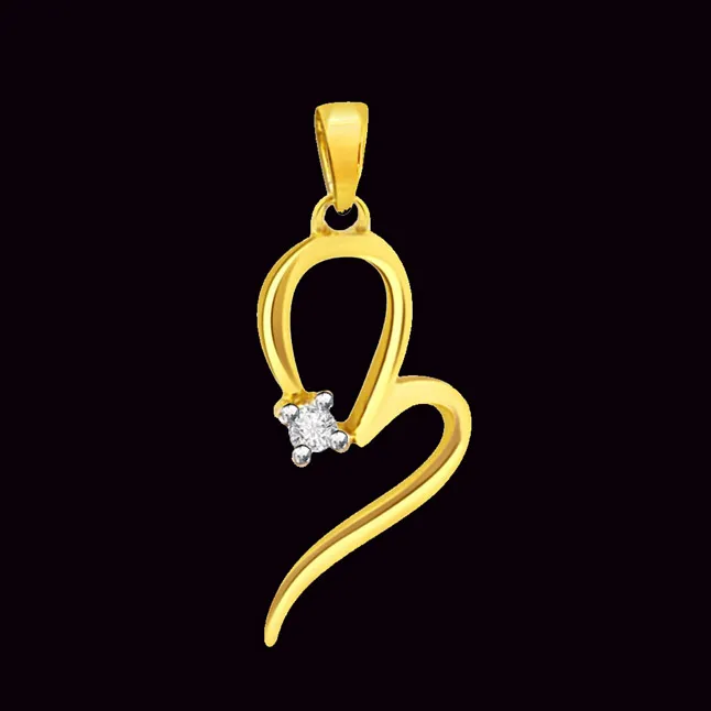 OM Pendant - Real Diamond Solitaire Pendant (P189)