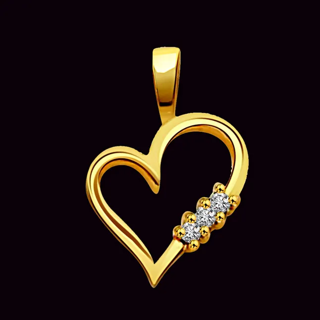 Hearts n Hearts - Real Diamond Heart Shaped Pendant (P191)