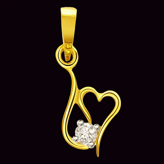 Diamond Cutie Hearts - Real Diamond Solitaire Pendant (P192)